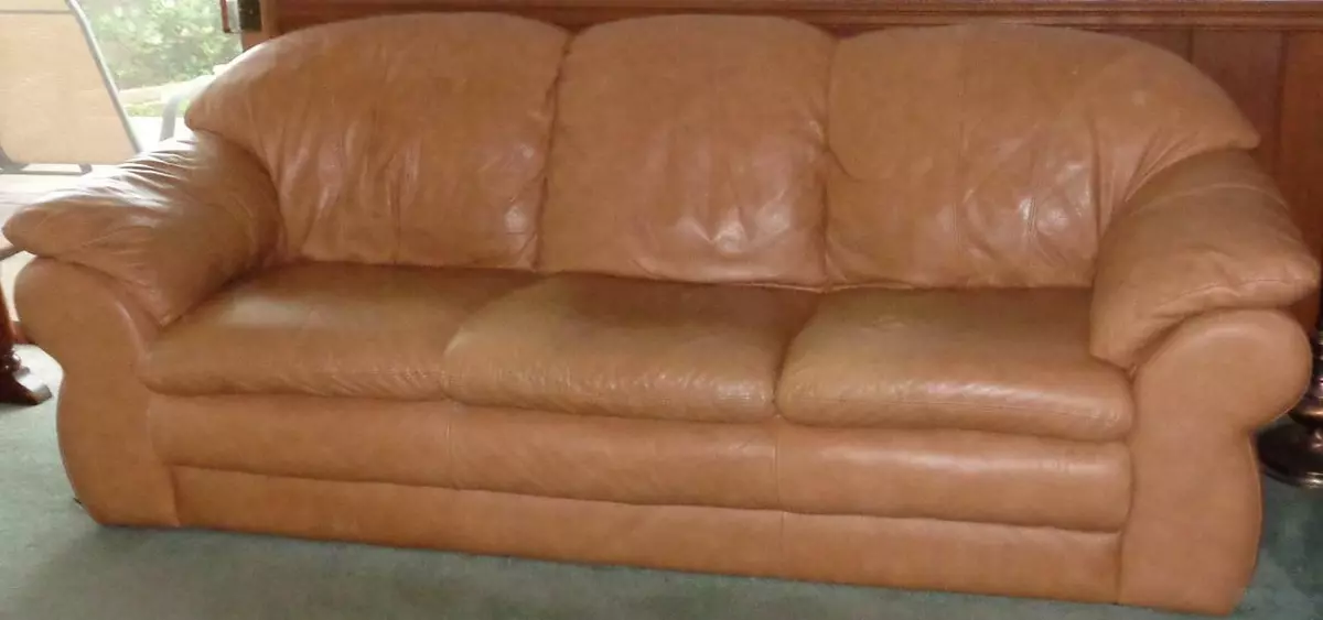 Ebay tan leather on sale sofa