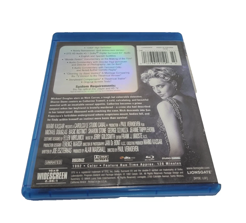 Basic Instinct [Unrated Director's Cut] [Blu-ray] Michael Douglas - Image 4 of 4