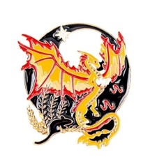 Metal Enamel Lapel Pin Fantasy Fire Dragon