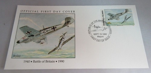 1940-1990 BATTLE OF BRITAIN FIRST DAY STAMP COVERS X 2 WITH ALBUM/FOLDER SHEET - Picture 2 of 7