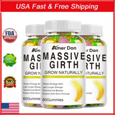  1 BEST-MALE ENLARGER THICKER LONGER BIGGER 4" GROWTH ENLARGEMENT 180 GUMMIES