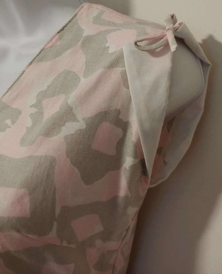 Vestido Vintage Años 50 60 4 S Rosa Gris Sin Mangas Algodón Línea A Escote en V Foto 4 de 4