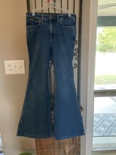 PRE OWNED WRANGLER RETRO PREMIUM HIGH RISE FLARE DENIM JEANS WOMENS SIZE 29