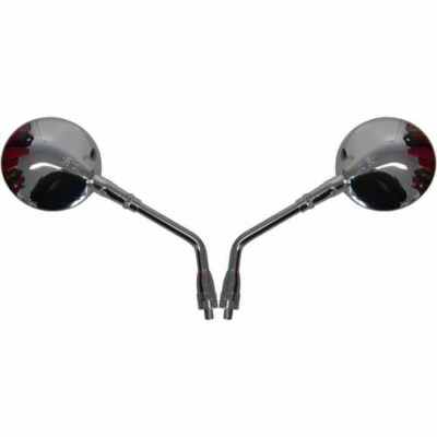 Mirrors 10mm Chrome Round L & R Fits Kawasaki ZR 400 D Xanthus 92-95