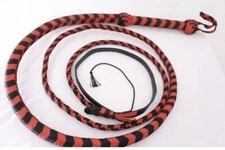 Bull whip 6 Ft Long, Heavy Duty 12 Plait Nylon Weaving Red & Black Real Whip