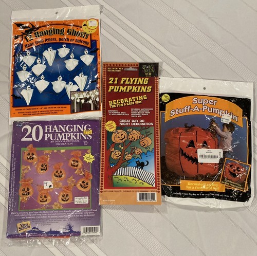 Vintage 1990’s Assorted Halloween Plastic Party & Yard Decor Ghost Pumpkin