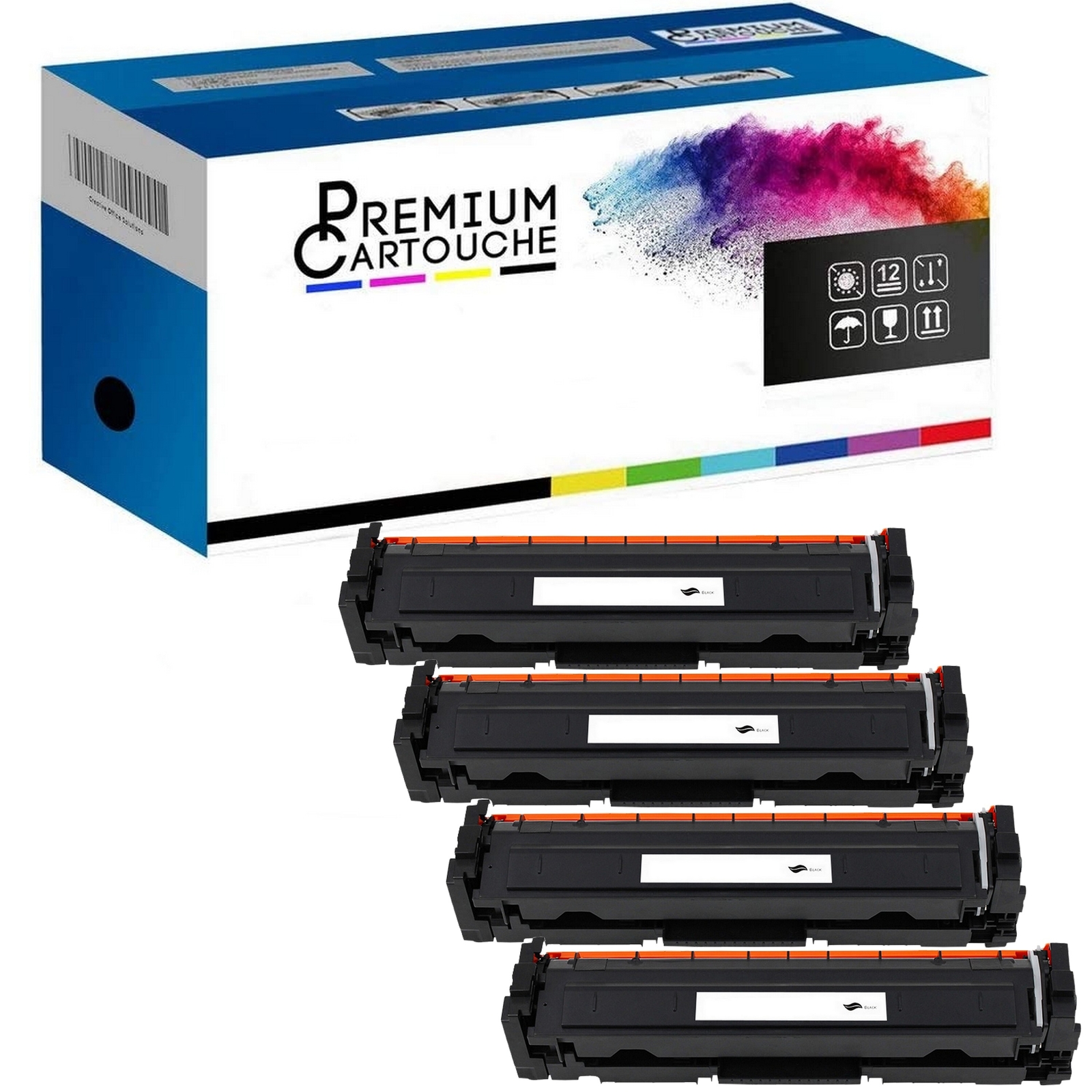 Pack 4 Toners 207X W2210X pour Imprimer les Rapports de Bureau et Graphiques Couleur