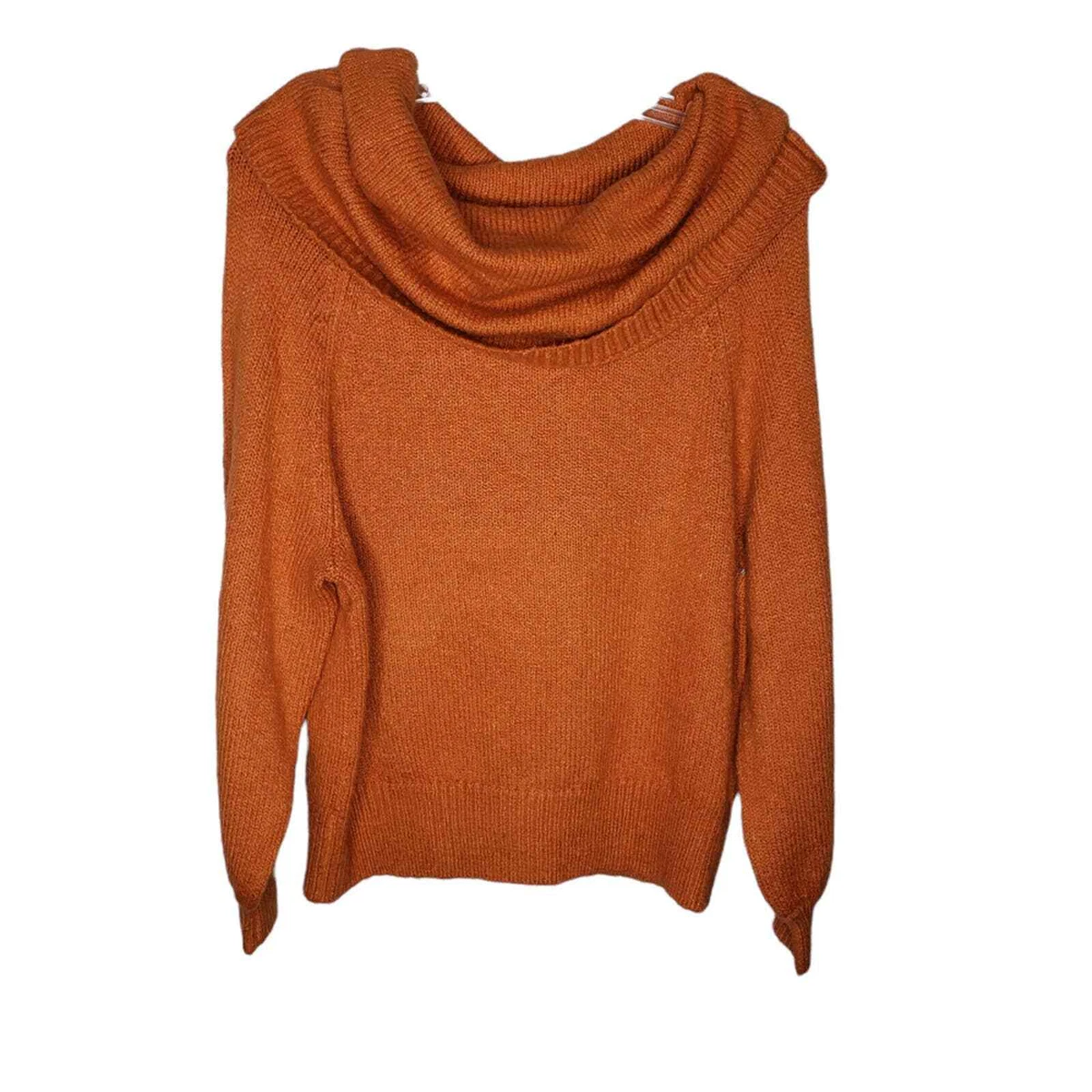 Burnt orange cowl neck sweater discount