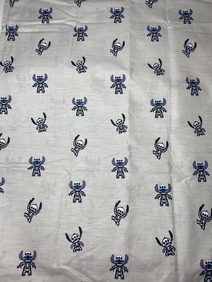 Disney Stitch Skeleton Sheet Set FULL size 100% Cotton 4 Pc LILO & STITCH Grey - Image 3 of 4