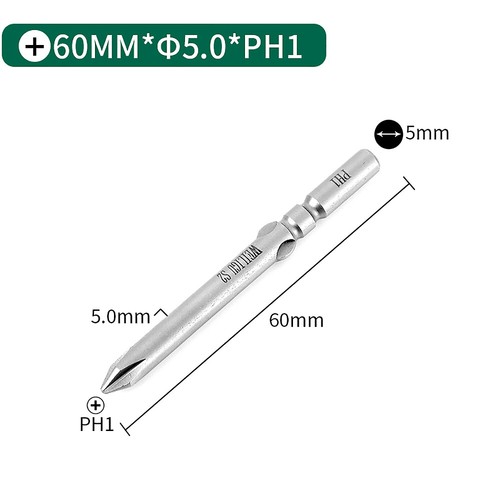 6mm Round Shank Magnetic Screwdriver Bit Phillips PH00 PH0 PH1 PH2 Long 50-150mm - Picture 44 of 55