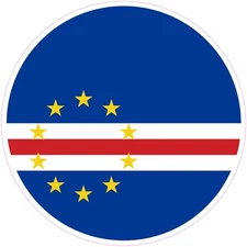 (NOT A PATCH) Cape Cabo Verde Country Round Flag Heat Transfer Vinyl Iron On HTV