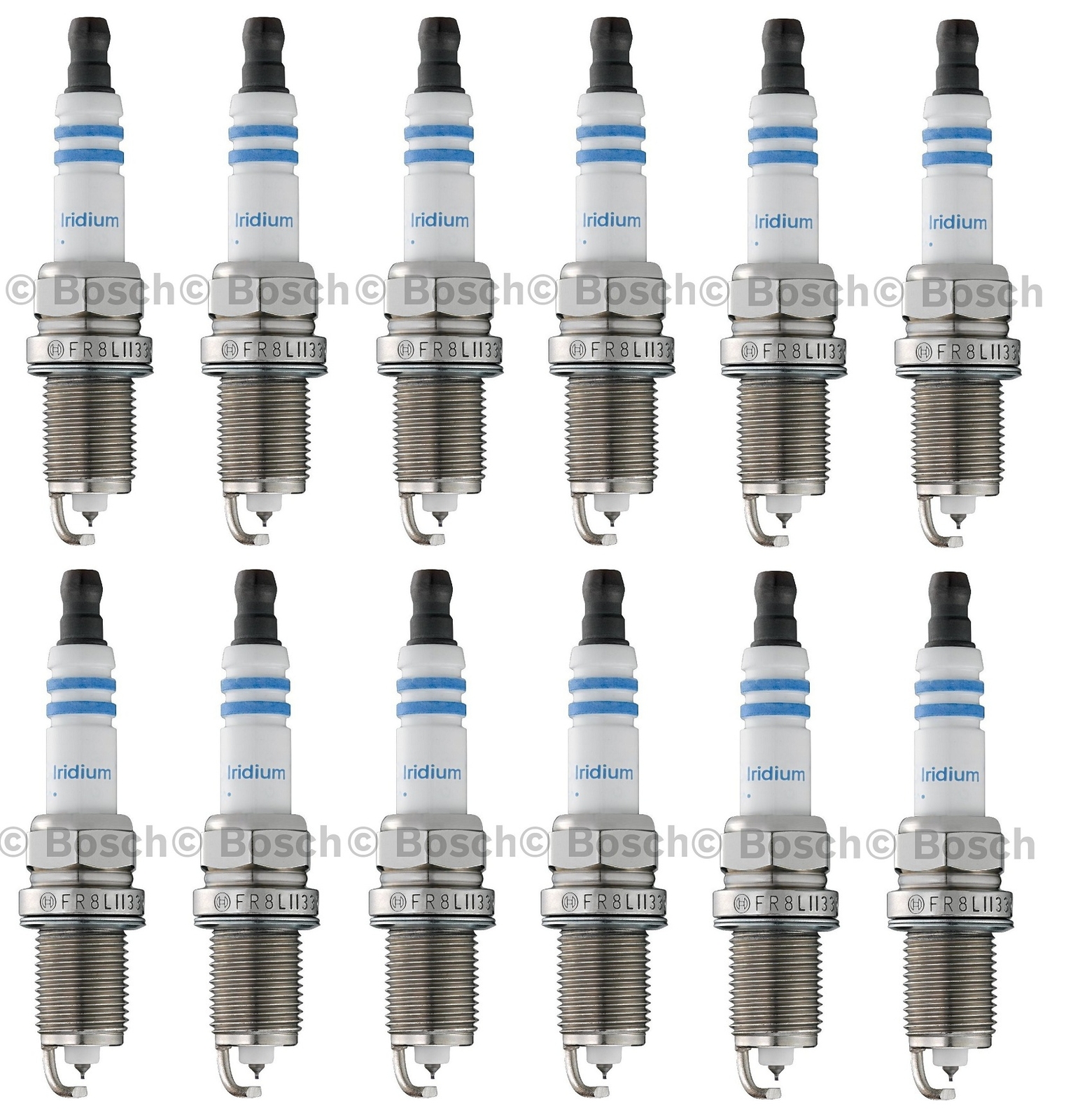 Set Of 12 Spark Plugs Bosch Iridium For BMW E32 750iL E31 850i 850Ci 5.0L V12