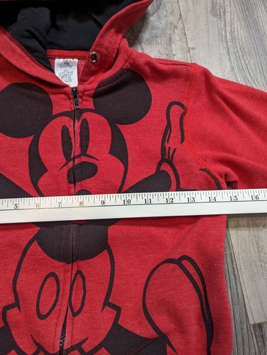 Disney Unisex Toddler Red Mickey Full Zip Hooded Sweatshirt Sz 5 / 6 - Picture 4 of 6