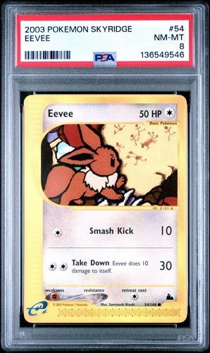 2003 POKEMON CARD SKYRIDGE #54 EEVEE PSA 8 NM-MINT WOTC LOW POP 🔥🔥