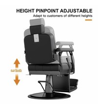 Black Vintage Recline PremiumPurpose Barber Chair Hydraulic Heavy Duty Salon