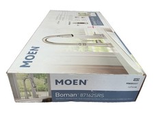 NEW MOEN 87162SRS Boman Stainless PullDown Kitchen Faucet W/Soap Dispenser B7