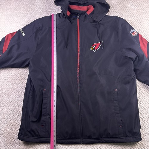 Reebok On Field Arizona Cardinals Zip Up Jacket Size Large Removable Hood - Picture 18 of 19