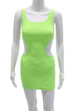 Lovers + Friends Womens Bodycon Mini Dress Green Square Neck Sleeveless Size XS