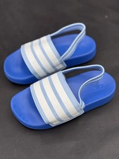adidas Adilette Strap Kids Slides Sky Blue White Sandals UK 11K EU 29 New