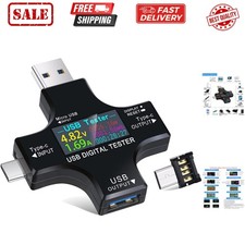 2 in 1 Type C USB Tester Color Screen LCD Digital Multimeter, USB C Voltage C...