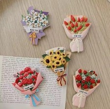 3D Flower Fridge Magnets DIY Tulip Rose Refrigerator Home Decor