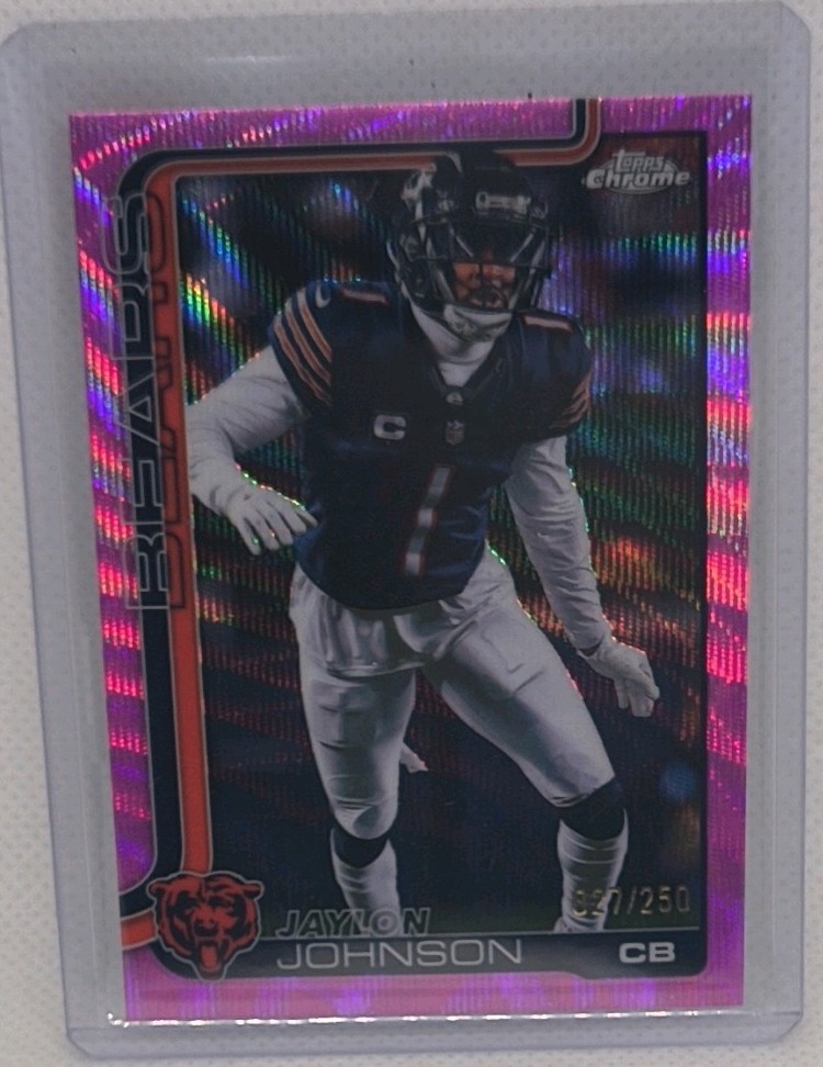 Topps 2025 Topps Chrome Jaylon Johnson #57 Bears Pink Refractor Parallel /250