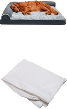 Dog Bed L-Chaise Stone Gray, Jumbo/Xl W/Same Size Waterproof Liner