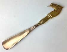 Vintage Solid Brass Equestrian Horse Head Shoe Horn