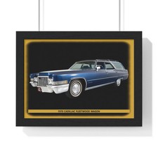 Stunning 1970 Cadillac Fleetwood Wagon Classic Car Poster Print - Iconic