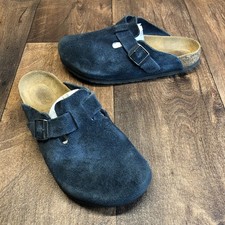 Birkenstock Boston Suede Blue Leather Clogs EU 42 Standard Ladies 11 Men's 9