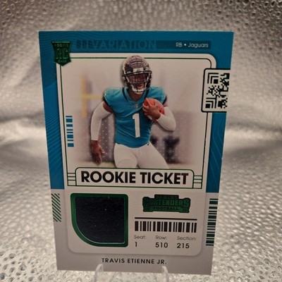 Travis Etienne Jr. 2021 Contenders Rookie Ticket Patch Green Parallel #RSV-TET