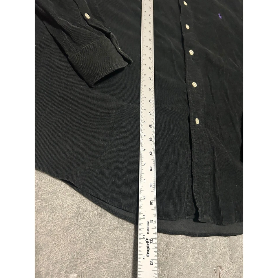 Polo Ralph Lauren Pana Camisa Abotonada Ajuste Personalizado Hombre Negro Talla 2XL Foto 4 de 4