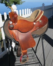 15'' FQH BARS #725 CIRCLE A  AMERICAN SADDLERY WESTERN BEAR TRAP BARREL SADDLE