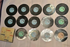 Vintage Lot Of 14 Thorens  4 1/2" Metal Song Discs free shipping 