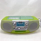 Vintage Sony CFD-V177 Mega Bass Boom Box Transparent Green Rare 90s Works
