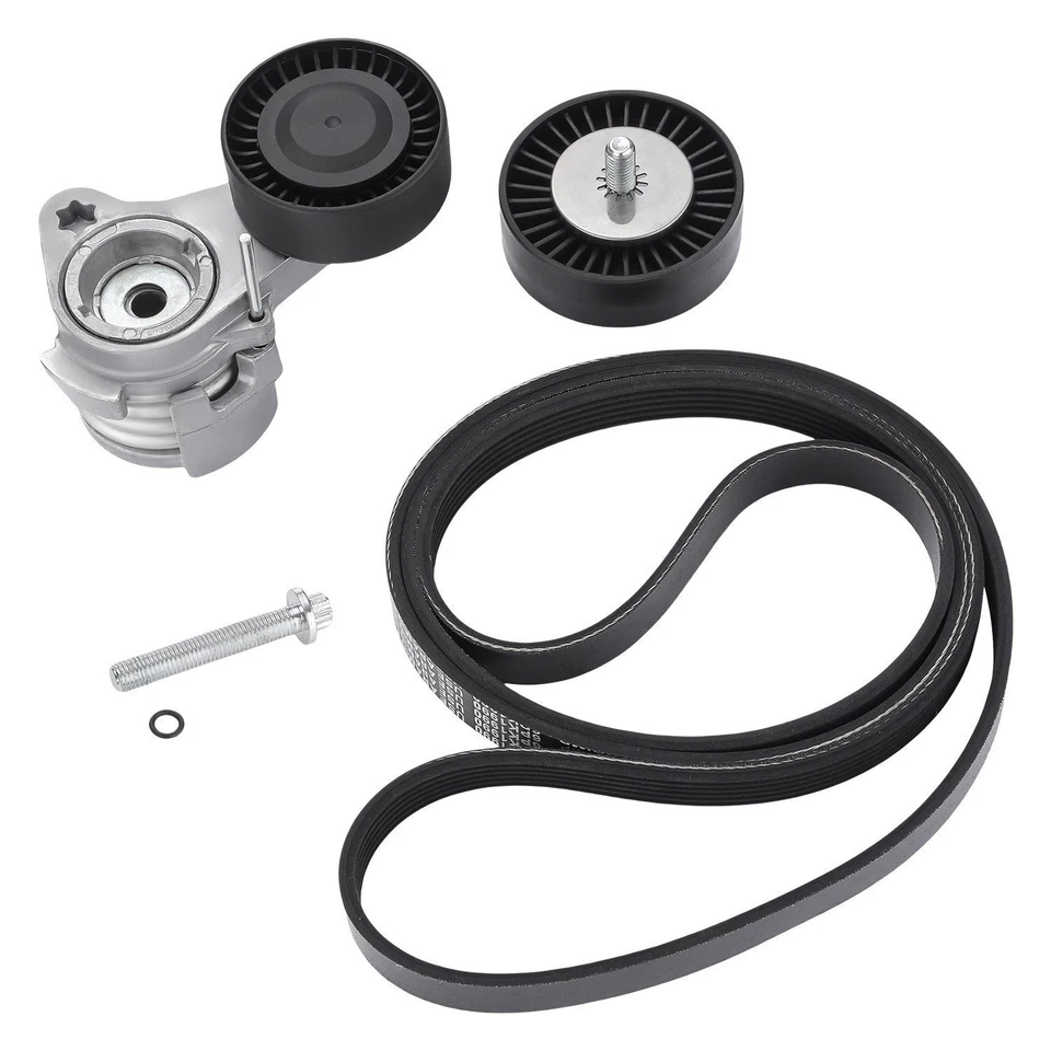 Kit tensor correa de transmisión correa serpentina para BMW X3 X5 528i 530i 530xi 3,0 L EE. UU. Foto 3 de 4