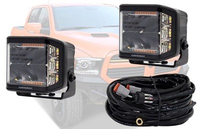 2 LED Rückfahrscheinwerfer mit Warnlicht + Kabelbaum passend für Dodge Ram