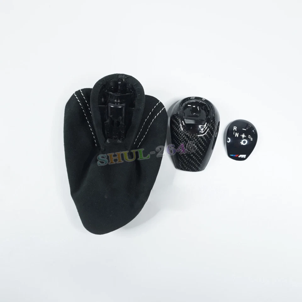 Repuesto de cabezal de cambio de perilla de cambio de fibra de carbono real para BMW E92 E93 E90 M3 1 pieza Foto 3 de 4