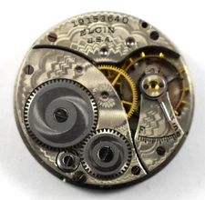 Vintage Elgin Grade 324 0s 7J Pendant Set Pocket Watch Movement lot.en