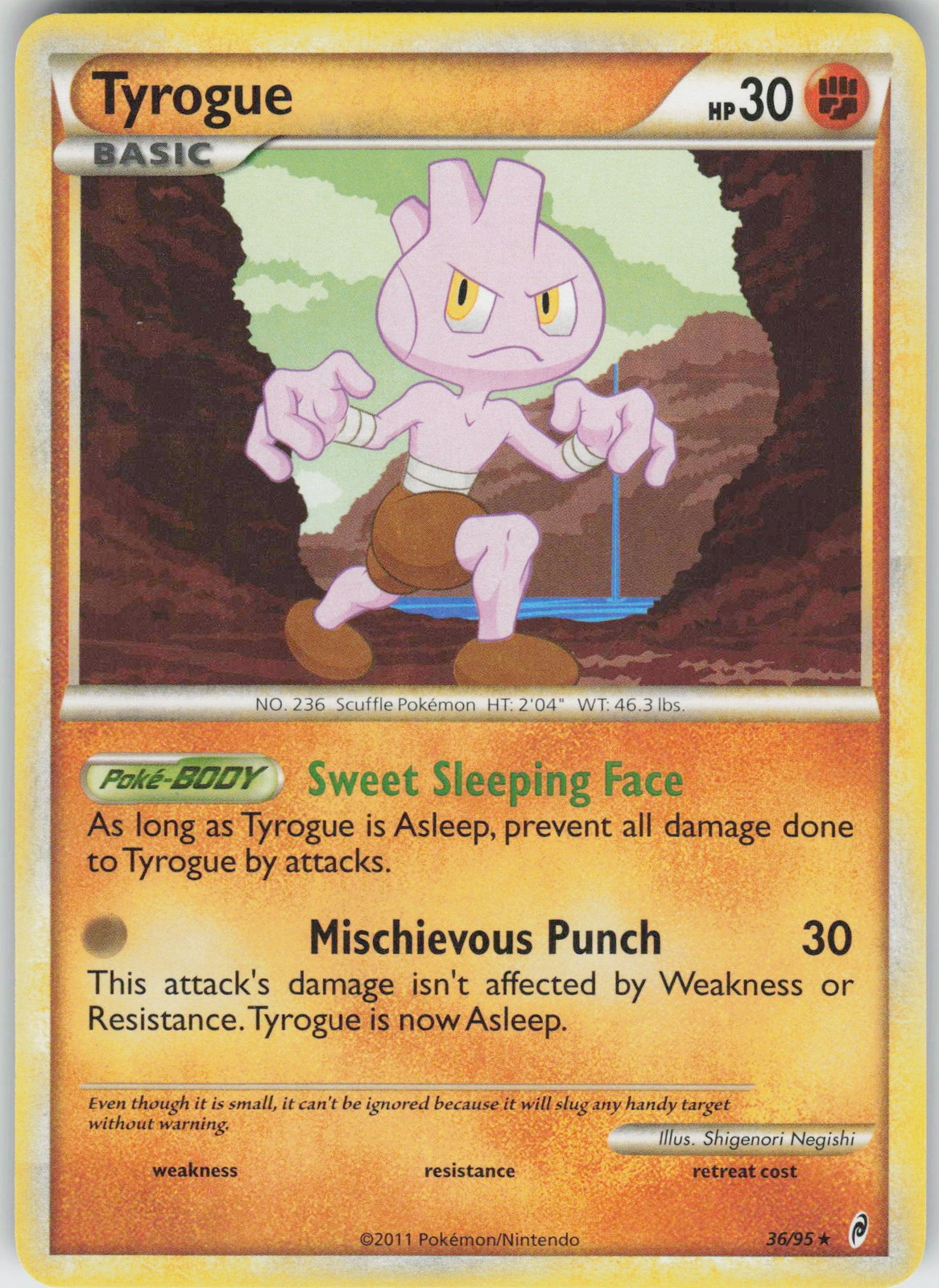 Pokemon Tyrogue 36/95 Call of Legends Rare NM