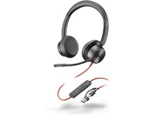 Image of Poly Blackwire 8225 Dual Ear Headset with Carrying Case (Microsoft Teams
