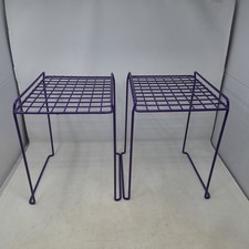 LockerMate Stac-A-Shelf Set 2 Purple Locker Organizer Shelves Stackable School