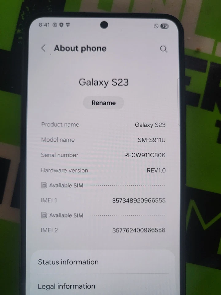 Samsung Galaxy S23 SM-S911U Black U.S Cellular 128GB A Grade 66555 - Image 2 of 4