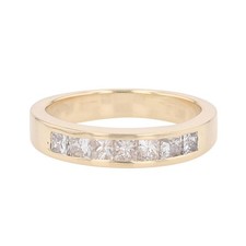 .48ctw Princess Diamond Channel-Set Wedding Band Ring 14k Yellow Gold Size 3.75
