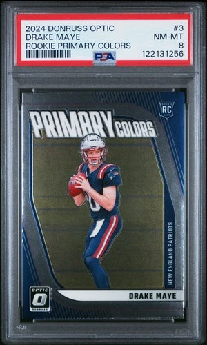 2024 PANINI DONRUSS OPTIC RC PRIMARY COLORS #3 DRAKE MAYE ROOKIE RC PSA 8