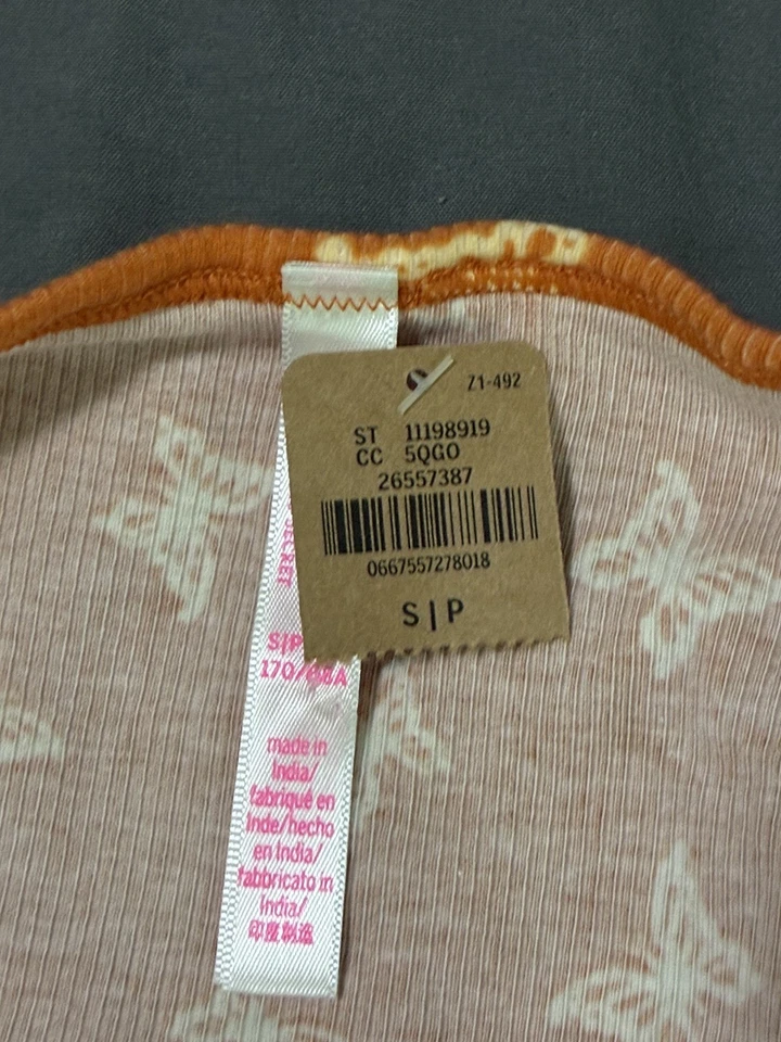 Sexy Bikini Victoria's Secret ROSA Pierna Alta Cuerda Acanalada Fairycore Mariposa Y2K Foto 2 de 4