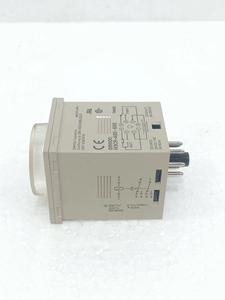 OMRON H3CR-A8E-600 MULTIFUNCTION ANALOG TIMER 24V AC/DC 5A 250VAC 8-PIN NEW - Image 4 of 4