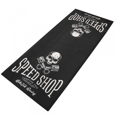 Umweltmatte für Motorrad biketek garage mat speed shop schwarz weiß Schädel neu