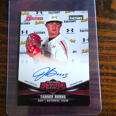 Topps 2022 Bowman Chrome Rookie Tanner Burns Auto All-America UAN-4 /199