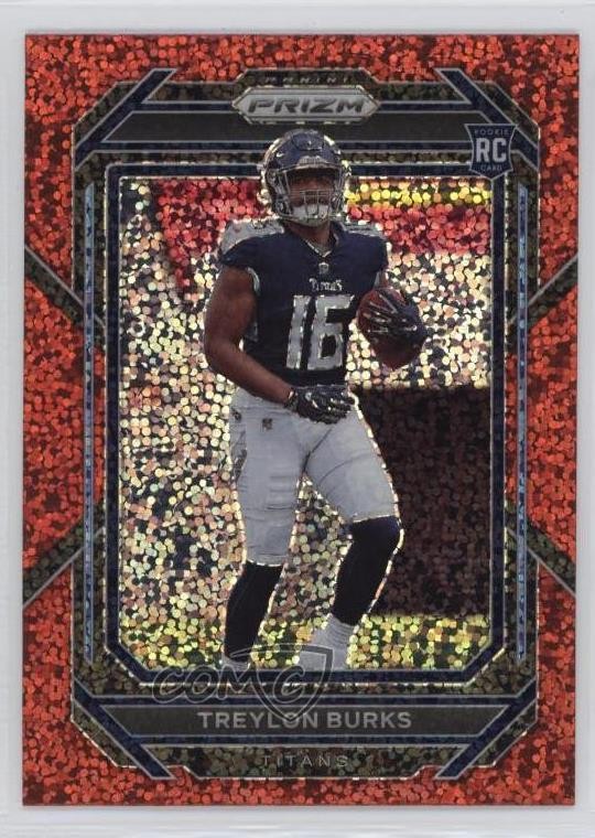 2022 Panini Prizm Rookies Red Sparkle Prizm Treylon Burks #313 Rookie RC